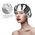 thumbnail image 2 of Kdxio Artistic Black White Peacocks Print Shower Cap for Women,Elastic and Reusable,Double Waterproof Layers Bathing Hat, 2 of 6
