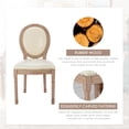 thumbnail image 4 of Tzicr French Dining Chairs Set of 4,Mid Century Upholstered Rattan Dining Chairs with Round Backrest Solid Wood Frame, Leather Farmhouse Dining Chairs for Dining Room, Bedroom, Kitchen., 4 of 6