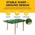 thumbnail image 4 of St. Patrick's Day Table Cloths for 5 Foot Rectangle Tables, Lucky Shamrocks Gradient Green Leaves Rustic Patio Waterproof Elastic Fitted Tablecloths, Washable Rectangular Table Cover for Camping, 4 of 8