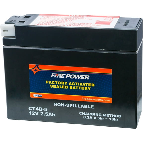 Fire Power Sealed Factory Activated Battery CT4B-5 Compatible With Yamaha TT-R110E 2008-2014