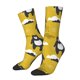 thumbnail image 1 of Balery Cartoon Bear Yellow Calcetas Largas con Estampado para Hombre y Mujer – Suaves y Transpirables, Talla Única (US 5-11), 1 of 6