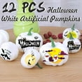 thumbnail image 4 of Pack of 12 Pieces White Artificial Pumpkins Fall Party Table Fireplace Decor Wreath Craft Harvest Pumpkins Thanksgiving Centerpieces, 4 of 8