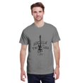 thumbnail image 2 of Men Vintage Rock Guitar USA Flag Graphic T-Shirt, "Rockin' In The USA" Crew Neck Poly Cotton Short Sleeve Patriotic Music Tee, 2 of 8