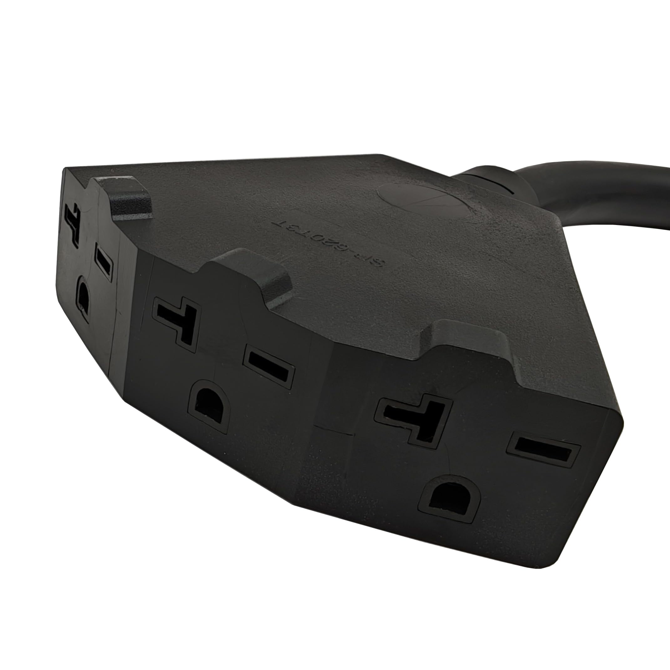 Parkworld 886191 RV 50 AMP Splitter Adapter NEMA 14-60P Male Plug to (2) 14-60R Female Connector (Black, 3FT)