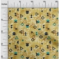 thumbnail image 1 of oneOone Georgette Viscose Yellow Fabric Shapes Geometric Diy Clothing Quilting Fabric Print Fabric By Yard 42 Inch Wide, 1 of 4