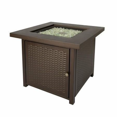 Fire Sense - Waitling Square Gas Fire Pit - Mocha