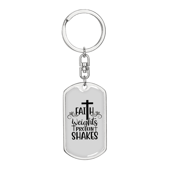 Faith Weights Stainless Steel or 18k Gold Premium Swivel Dog Tag Keychain