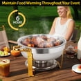 thumbnail image 3 of PRIJESSE 6QT Chafing Dishes for Buffet 4 PACK, Round Catering Food Warmer for Wedding, Birthday Gold Chafing Dishes, 3 of 7