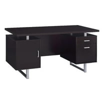 Coaster Company Office Desk, Cappuccino, Silver