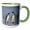 Green/White, variant on 3drose, Magellanic Penguins Rest Together on the Beach - Sa09 Hro0010 - Hugh Rose, 11oz Two-tone Yellow Mug