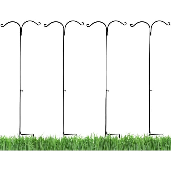 Ashman Online, Shepherds Hook 6- inch Two-Sided Shepherd Hook (4 Pack), 1/2 inch Thick, Super Strong, Rust Resistant Steel Hook Ideal for Use for Hanging Plant Baskets, Bird Feeders, and Weddings.