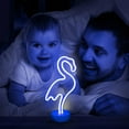thumbnail image 3 of SHANJIA Neon Sign, LED Decor Night Light USB/Battery Flamingo Neon Lights with Base, for Bedroom Decoration Game Room Bar Party Kids Valentine's Gift Decor, 3 of 7