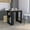 Black+Natural, variant on Kitchen Carts, Baltimore Bar Cart with Casters, Glass Door and 2-Side Shelf, Black Kitchen Islands,Engineered Wood Metal Kitchen Carts, Furniture Dining Furniture Kitchen Islands & Carts