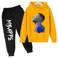 thumbnail image 2 of 2024 Traje deportivo para niños, primavera y otoño, sudadera con capucha, leggings, conjunto informal de 2 piezas para niños y niñas, ropa estampada de Mbappé para niños pequeños, 2 of 5