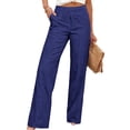 thumbnail image 5 of JUSLIO Linen Pants for Women Casual High Waist Loose with Pockets Fashion Straight Pants, 5 of 7
