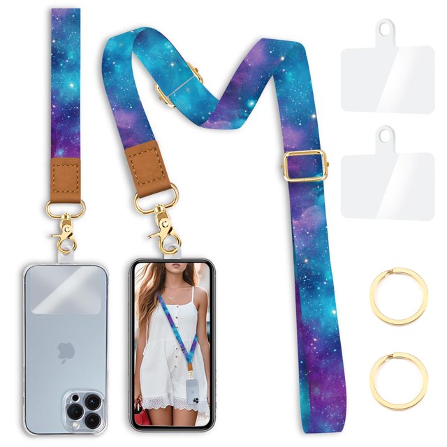 Lanyard Yonlevres Starry Sky, bandolera ajustable para teléfono