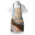 thumbnail image 3 of Italian Apron Dawn at Ortona Abruzzo Italy Terrace View on the Adriatic Sea Print, Unisex Kitchen Bib Apron with Adjustable Neck for Cooking Baking Gardening, Pale Caramel and White, by Ambesonne, 3 of 3
