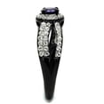 thumbnail image 3 of Two-Tone IP Black (Ion Plating) Stainless Steel Ring with AAA Grade CZ in Tanzanite for Women Tanzanite Stone Color Style TK2653 Size 7, 3 of 3