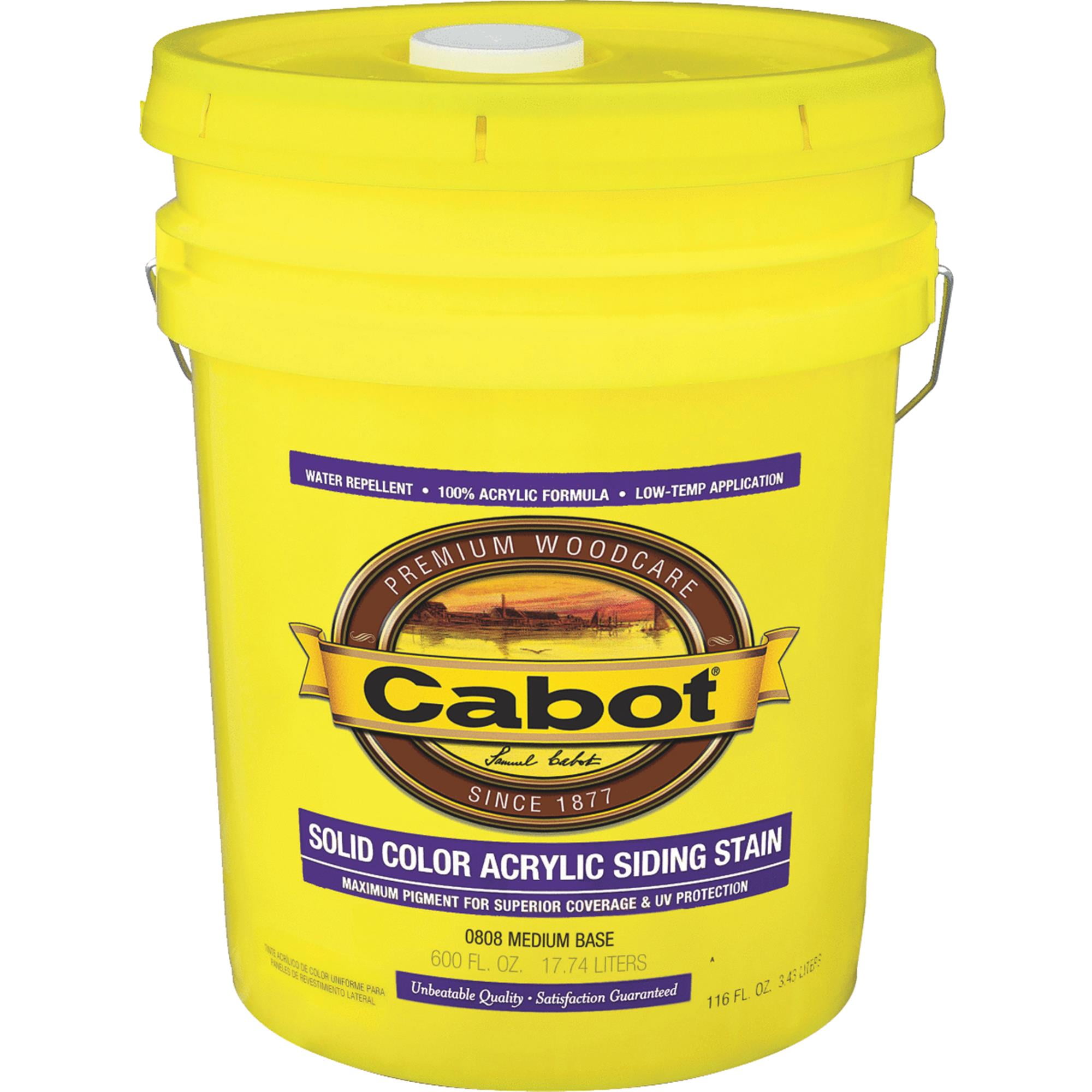 Cabot 800 Series 808 Solid Color Siding Stain, Natural Flat, 5 gal Can