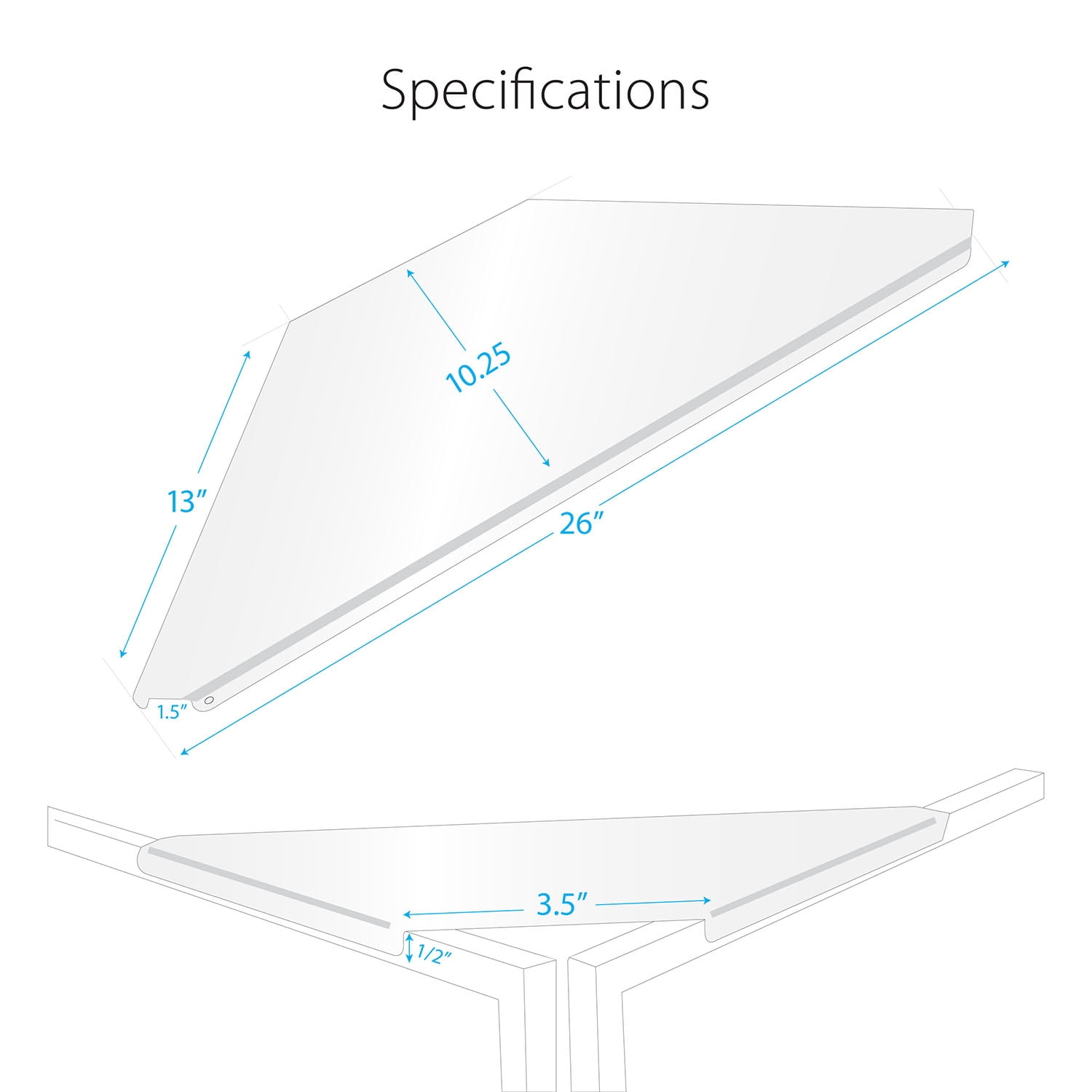 ProX XF-CSW X2, Set of 2 Aluminum Corner Shelves for DJ Facade - White