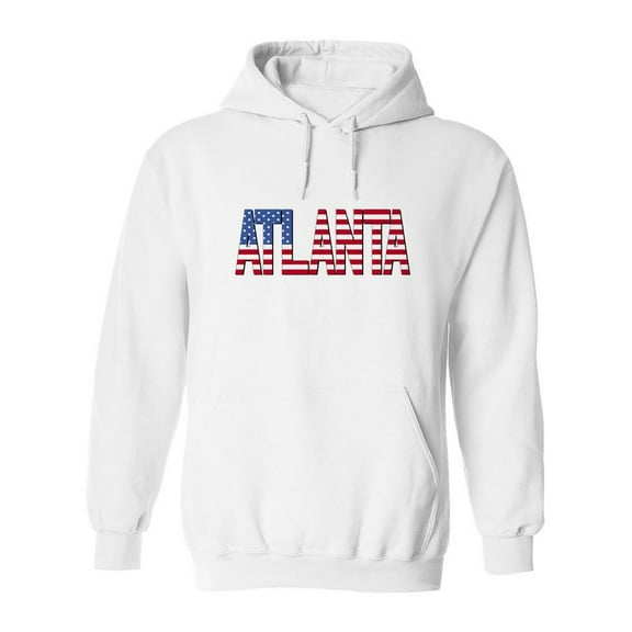 Atlanta Striped Text Hoodie Men -Image by Shutterstock, Male Large