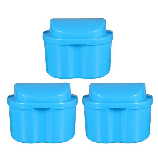 3 piezas caja de almacenamiento para dientes postizos