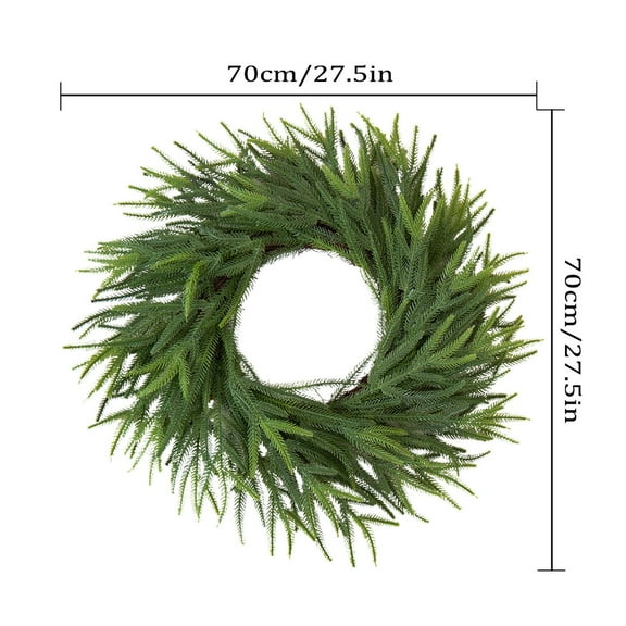 Christmas Cedar Pine Wreath for Front Door Evergreen Garland Natural Artificial Pine Wreath Outdoor Garden Porch Hanging Decoration Wall Grapevine Decor 27 inch