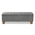 thumbnail image 6 of Baxton Studio Hannah Modern and Contemporary Grey Velvet Fabric Upholstered Button-Tufted Storage Ottoman Bench, 6 of 11