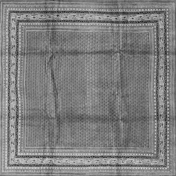Ahgly Company Indoor Square Persian Gray Traditional Area Rugs, 4' Square