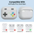 thumbnail image 2 of Funda protectora para AirPods Pro 2 con diseño retro de consola de videojuegos portátil. Funda protectora de silicona con llavero y cordón, 2 of 6