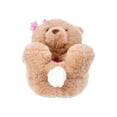 thumbnail image 3 of Wonder Nation Toddler Girls and Big Girls Plush Teddy Bear Slippers, 3 of 5