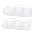 thumbnail image 2 of 2 Pieces Minimalist Hanging Fruit Basket Heavy Duty 3 Grids Wire Hanging Basket Cabinet Storage Basket for Craft Room Kitchen Bathroom Home white, 2 of 7