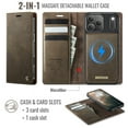 thumbnail image 4 of CaseMe Funda Tipo Billetera para iPhone 17 ProMax Compatible con Magsafe, 2 en 1 de Piel Sintética [Bloqueo RFID] Tarjetero Abatible con Soporte Magnético a Prueba de Golpes Desmontable, 4 of 10