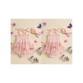 thumbnail image 3 of Aojekbee Newborn Girl Outfit, Tie-up Sleeveless Pleated Butterfly Tulle Patchwork Romper Dress with Hairband Summer Clothes, 3 of 10