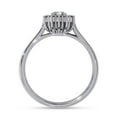 thumbnail image 4 of IGI Certified Lab Grown Diamond Ring | Center 5x4mm Emerald Cut Halo Cluster Engagement Promise Rings For Women In 14k Solid White Gold | F-G, VS-SI Quality (0.50 Ctw) Ring Size-8.5, 4 of 7