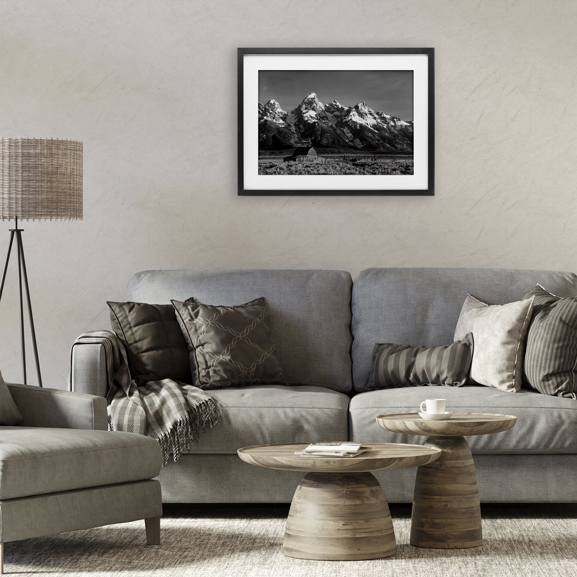 Stupell Industries John Moulton Barn Landscape Black Framed Print Under Glass, design by Steve Toole
