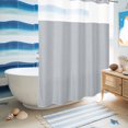 thumbnail image 3 of No Hook Shower Curtain, Gray Solid Color Shower Curtains for Bathroom with See Through Top Window, Modern Minimalist Pure Color Waterproof & Washable Bath Curtain Stall 48"x72", 3 of 6