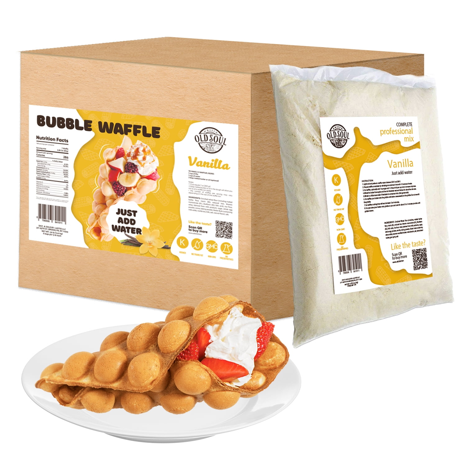 OldSoul Waffle Dough Mix Bubble Waffle Batter Mix Soy & Nut Free