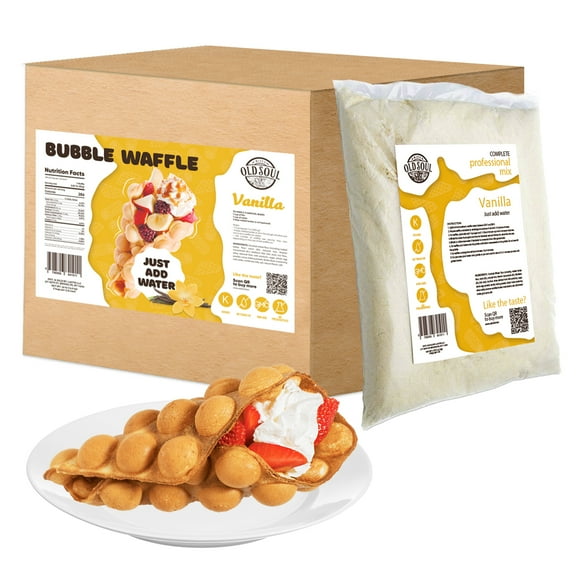 OldSoul Waffle Dough Mix | Bubble Waffle Batter Mix | Soy & Nut Free | 30 lbs | Egg Waffle Mix | 168 Waffles | Vanilla taste