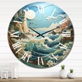 thumbnail image 1 of Designart "Coastal Papercut" Nautical & Beach Oversized Wall Clock, 1 of 6