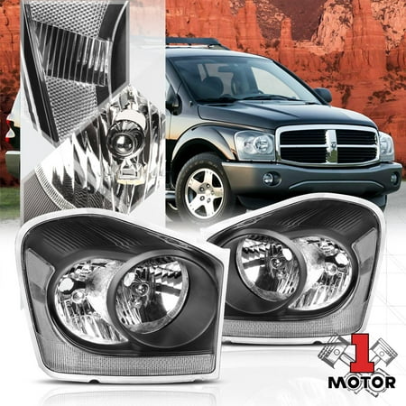 Black Housing Headlight Lamp Clear Turn Signal Reflector For 04 06 Black Housing Headlight Lamp Clear Turn Signal Reflector For 04 06 Dodge Durango 05