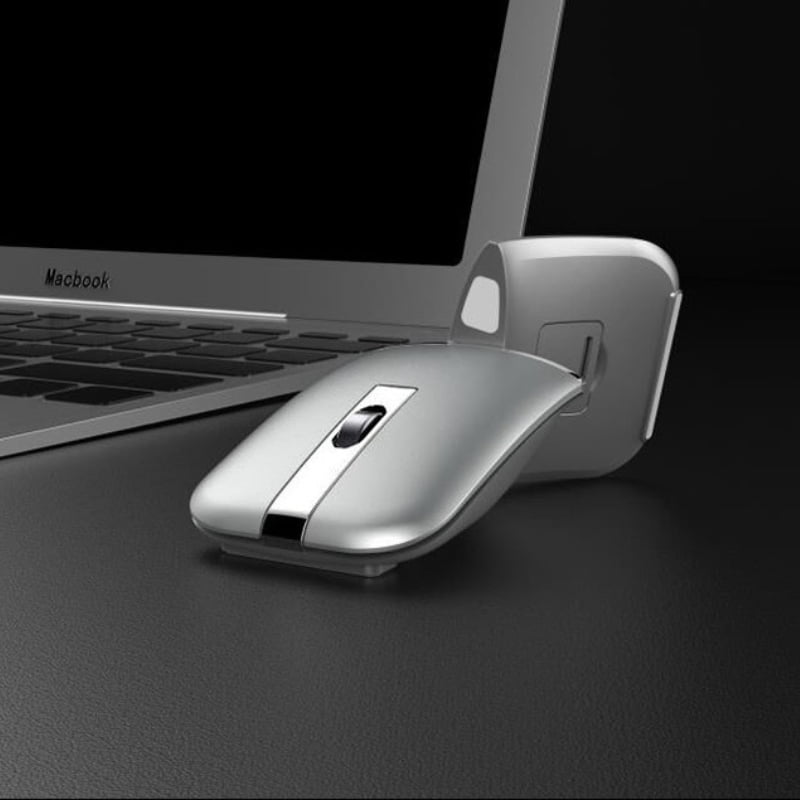 Dual Mode Wireless Bluetooth Mouse, Rechargeable Ultra Slim Silent Computer Mouse for Laptop PC