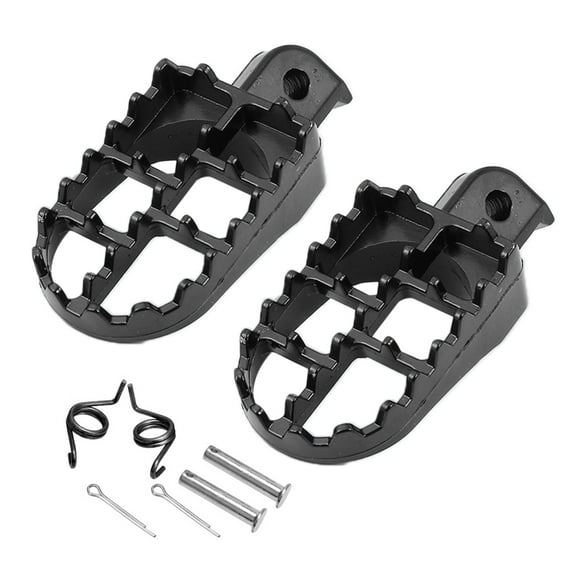 Homoyoyo 2Pcs Black Motorcycle Footrest Pedals Durable Foot Pegs for Off Road Dirt Bike
