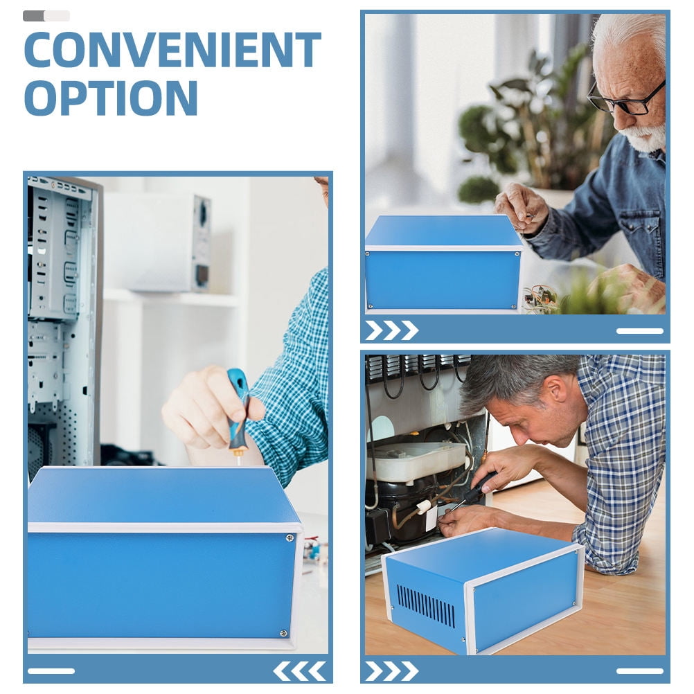 POPETPOP Metal Electrical Junction Box Blue Enclosure for Electronics Projects Easy Install