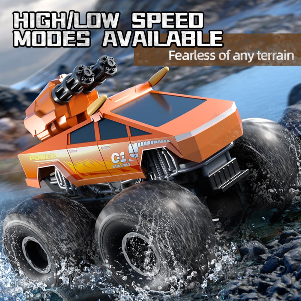 1:16 RC Waterproof Monster Truck, Amphibious RC Cars 4WD Remote Control Car Trucks, All Terrain Off-Road Pickup Cybertruck Toy for 6-15 Year Old Boys Girls Kids Gifts