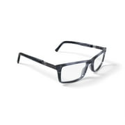 Phat Farm Mens HV703 Rectangular Prescription Eyeglasses with Case, Blue Stripe