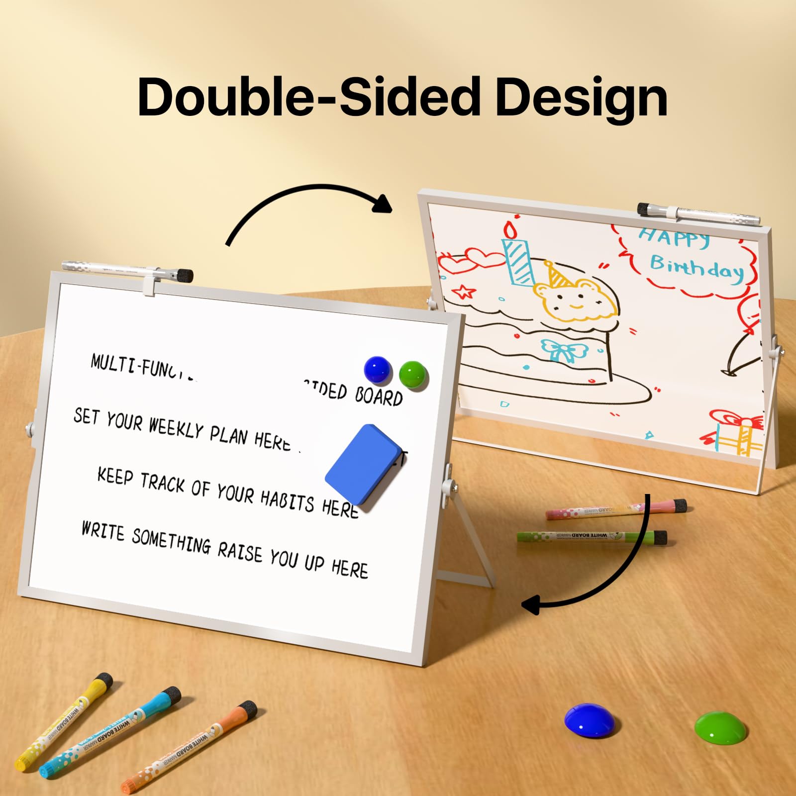 MARSROCK 16" x 12" Desktop Double-Sided Whiteboard photo 6
