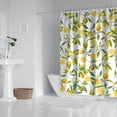 thumbnail image 2 of Lemon Shower Curtain,Green Leaves Plant Design Shower Curtain,Lemon Bathroom Decor,Cloth Fabric Bathroom Decor Set with 12 Hooks,Waterproof Fabric Bathroom Shower Curtain 72x72 Inches, 2 of 6
