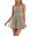 thumbnail image 2 of ZAXARRA Femmes Robe Sans Manches Été Dentelle Florale Partie Dos Nu Mini Robe pour Cocktail Beach Club Streetwear, 2 of 5
