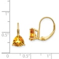 thumbnail image 2 of Primal Gold 14 Karat Yellow Gold 7mm Trillion Citrine Leverback Earrings, 2 of 4